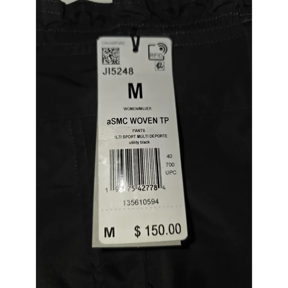 adidas by Stella McCartney Woven Track Pants Size M Womens Black JI5248 Baggy - Picture 12 of 12